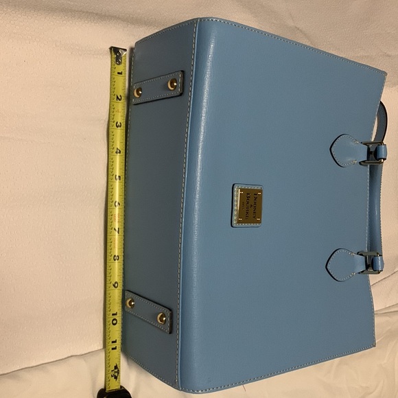 NWT Dooney & Bourke Blue Leather Satchel Bag with a Dust Bag. 10 x 11.5 x 5 “ - Picture 8 of 11